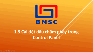 1.3 Cài đặt dấu chấm phẩy trong Control Panel