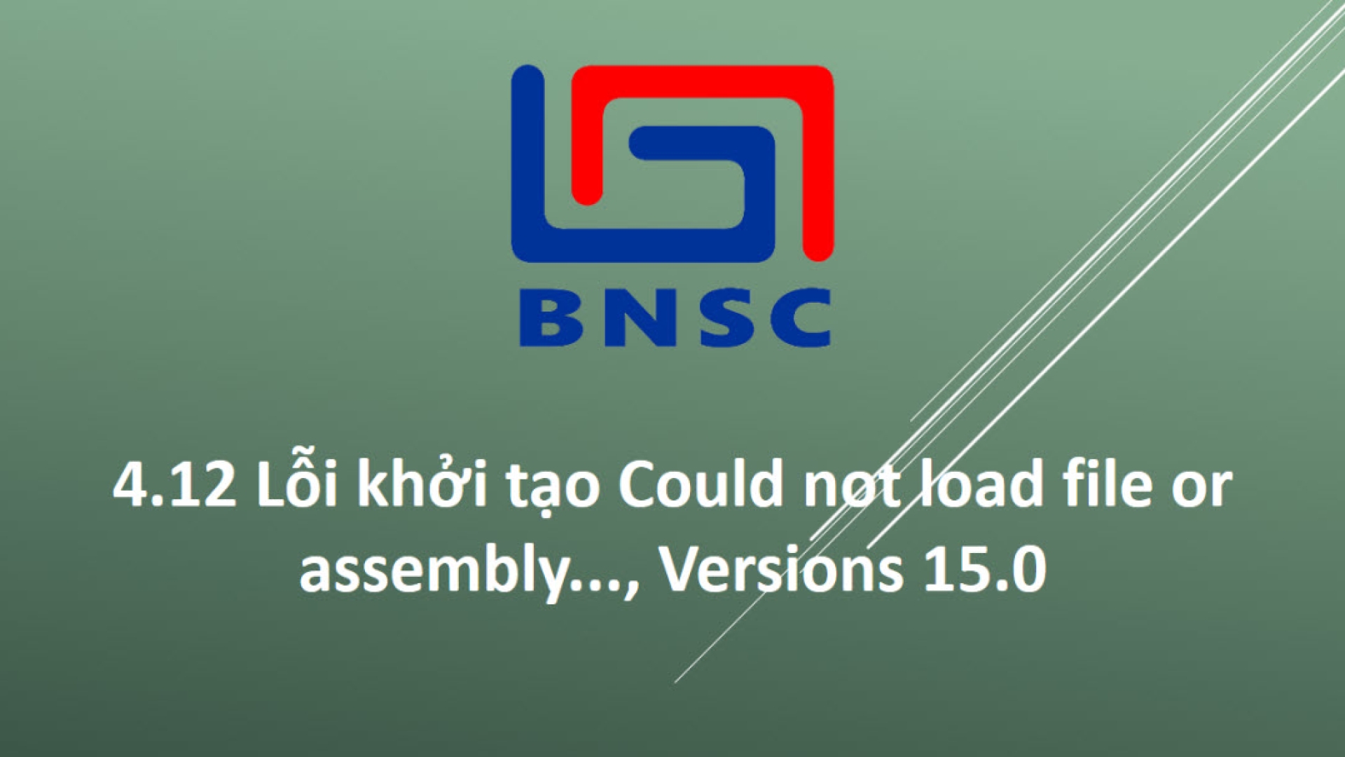 4.12 Lỗi khởi tạo Could not load file or assembly, Versions