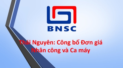 Thái Nguyên: Công bố Đơn giá nhân công, giá ca máy năm 2022
