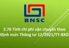 2.76 Tính chi phí vận chuyển theo Thông tư 12/2021/TT-BXD