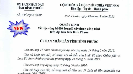 Bình Phước: Quyết định 875/QĐ-UBND Công bố Bộ đơn giá xây dựng mới năm 2023