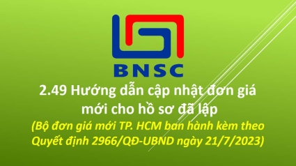 2.49 Cập nhật đơn giá mới cho hồ sơ đã lập